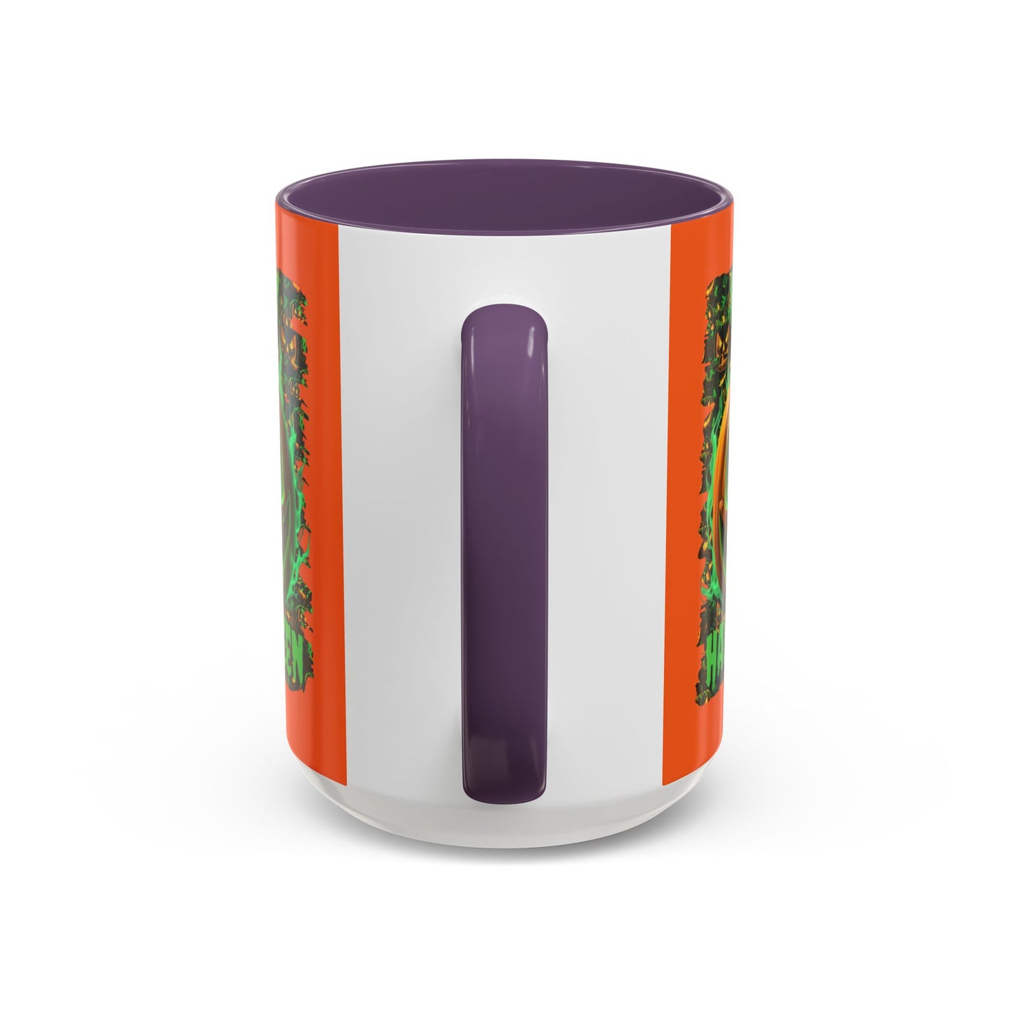 Happy Halloween Green Jack Orange Accent Mug by CreepyCrafts.boo