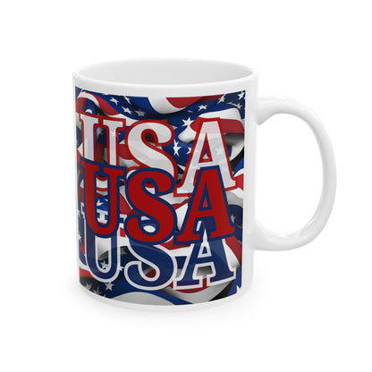 USA RDfont Center Patriot White Mug by cypherpunkgear