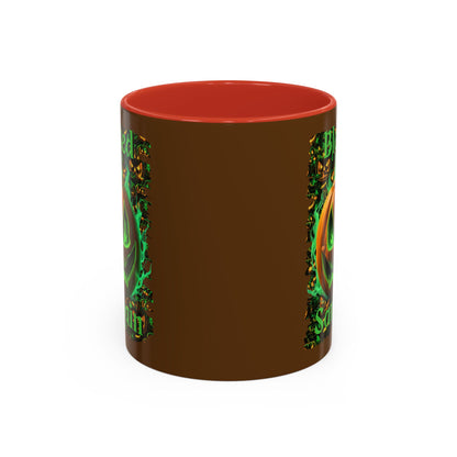 Blessed Samhain Green Jack Brown Accent Mug by CreepyCrafts.boo