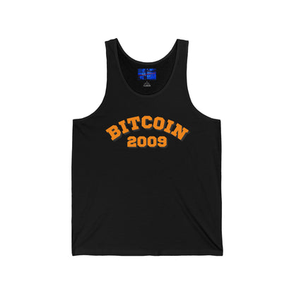 Bitcoin 2009 Unisex Jersey Tank Top by cypherpunkgear.com