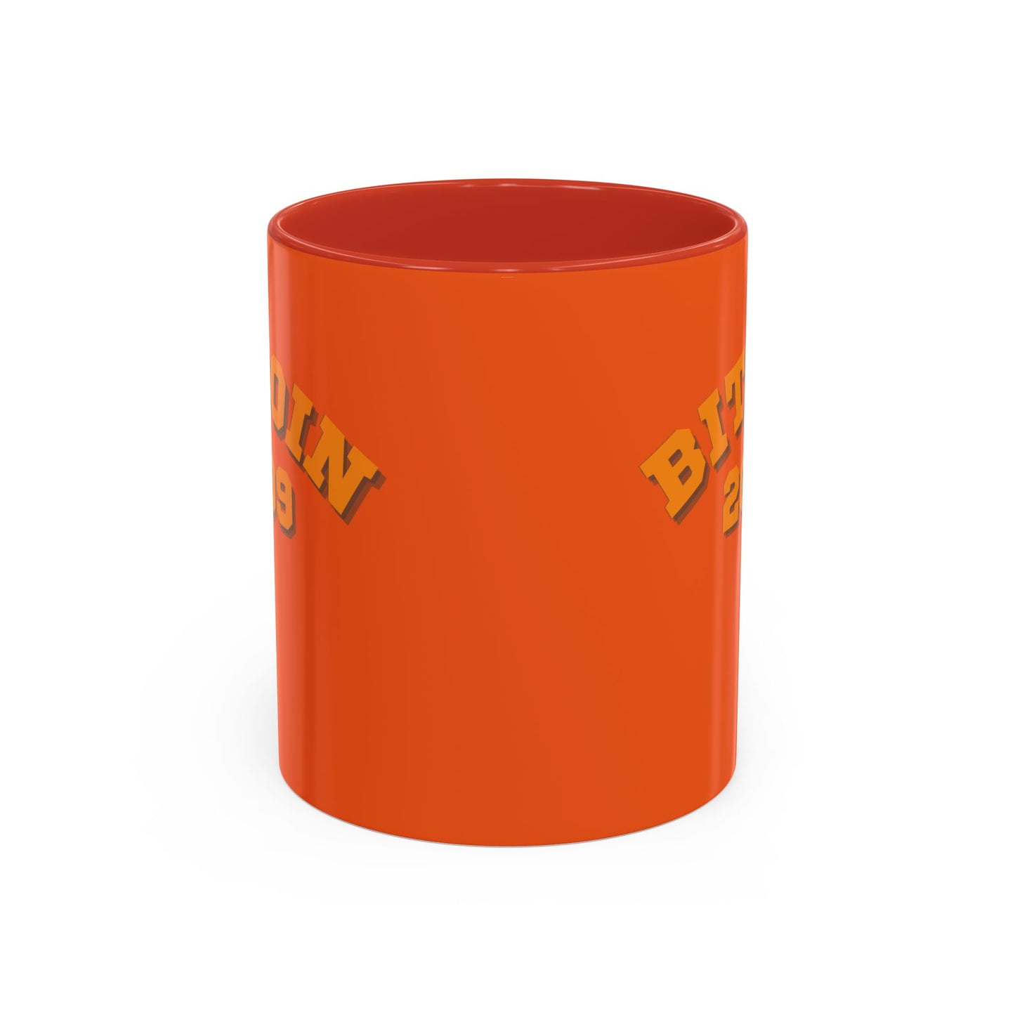 Bitcoin 2009 Orange Accent Mug by cypherpunkgear.com