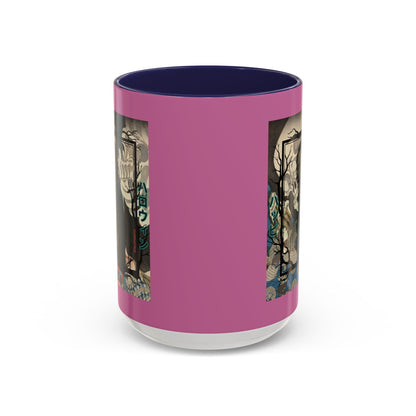 Yōkai Happy Halloween Pink Accent Mug by CreepyCrafts.boo