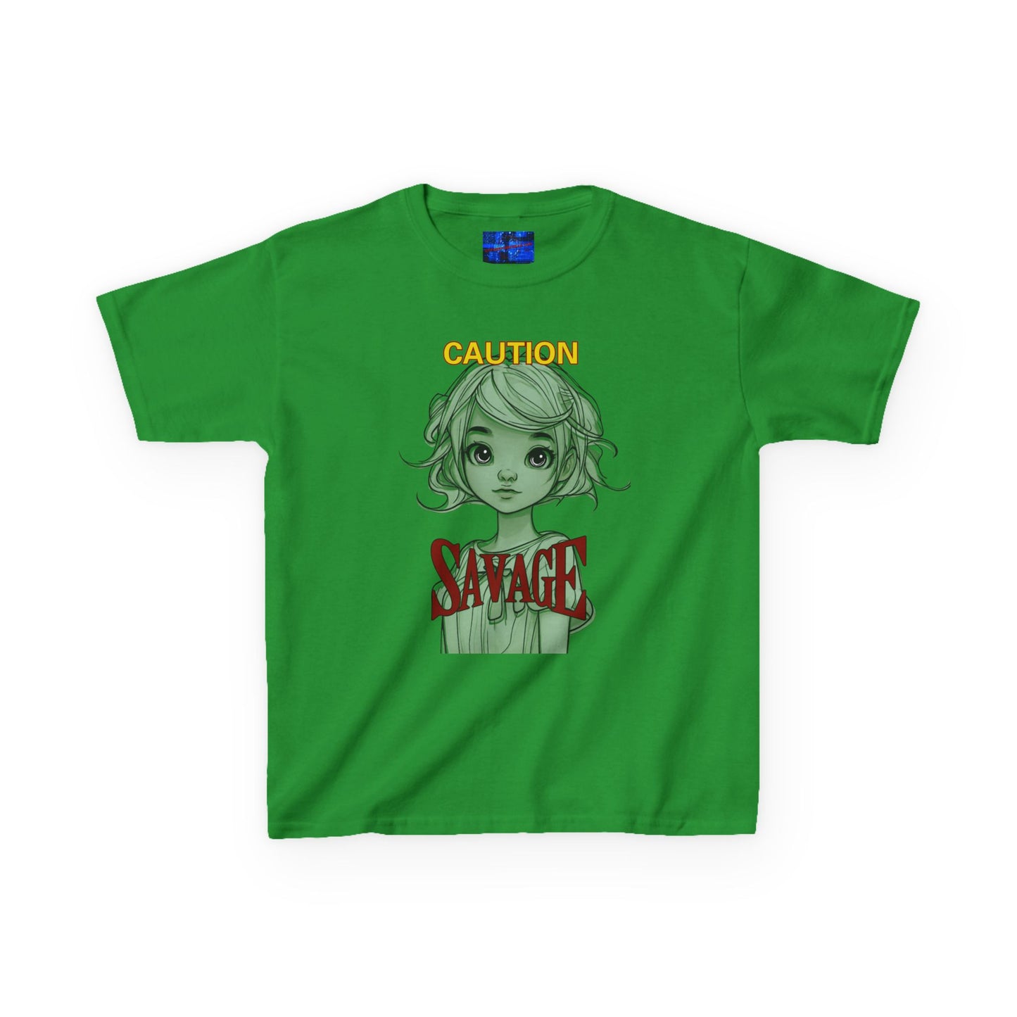 Caution: Small but Savage Kids Heavy Cotton Tee by cypherpunkgear.com