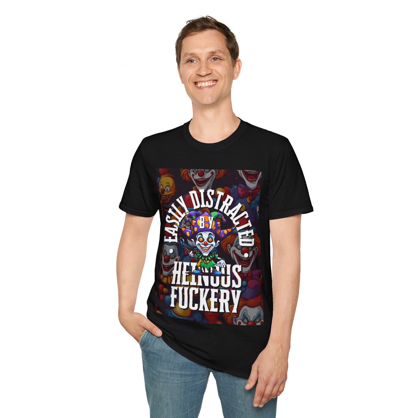 Easily Distracted by Heinous Fuckery Little Jincs DKcolors Unisex T-Shirt by cypherpunkgear