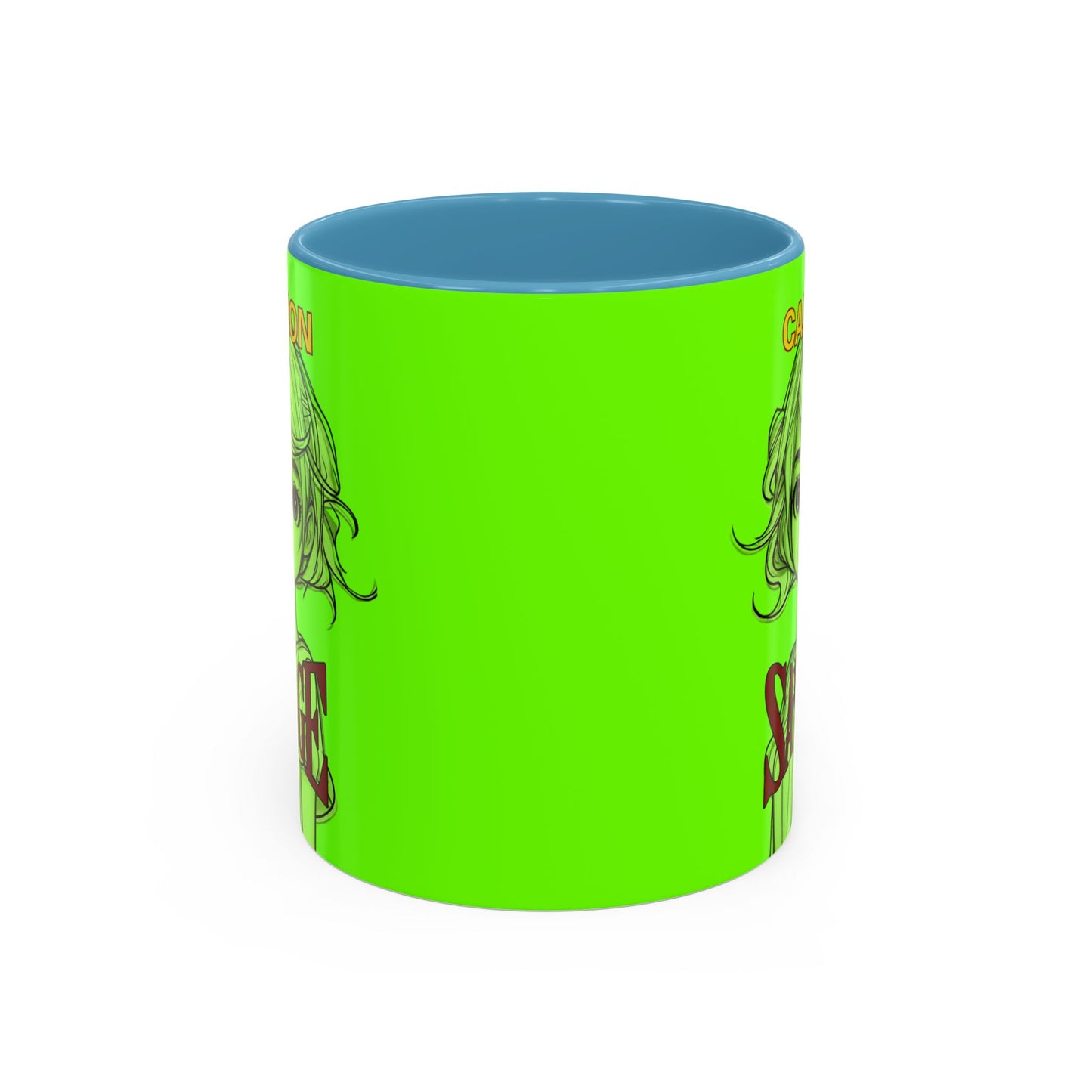 Caution, Savage Light Green Accent Mug by cypherpunkgear.com