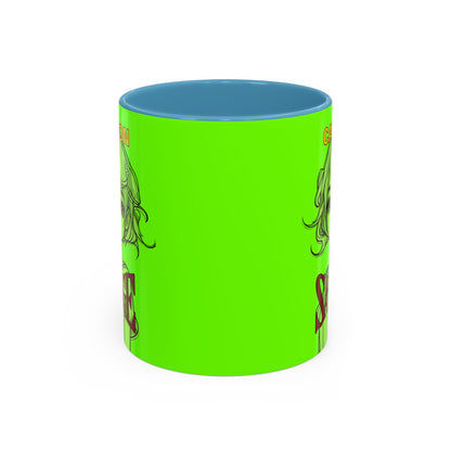 Caution, Savage Light Green Accent Mug by cypherpunkgear.com