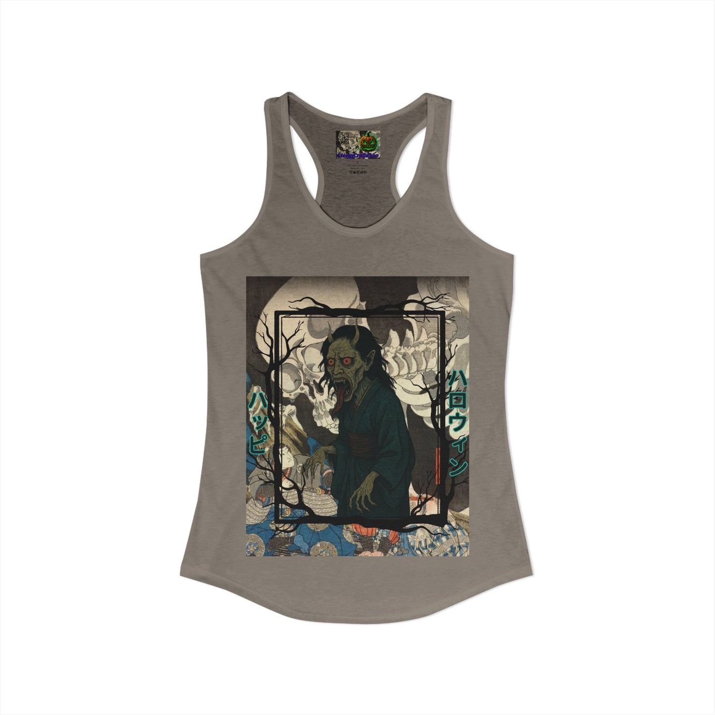 Yōkai Happy Halloween Women's Racerback Tank Top by CreepyCrafts.boo