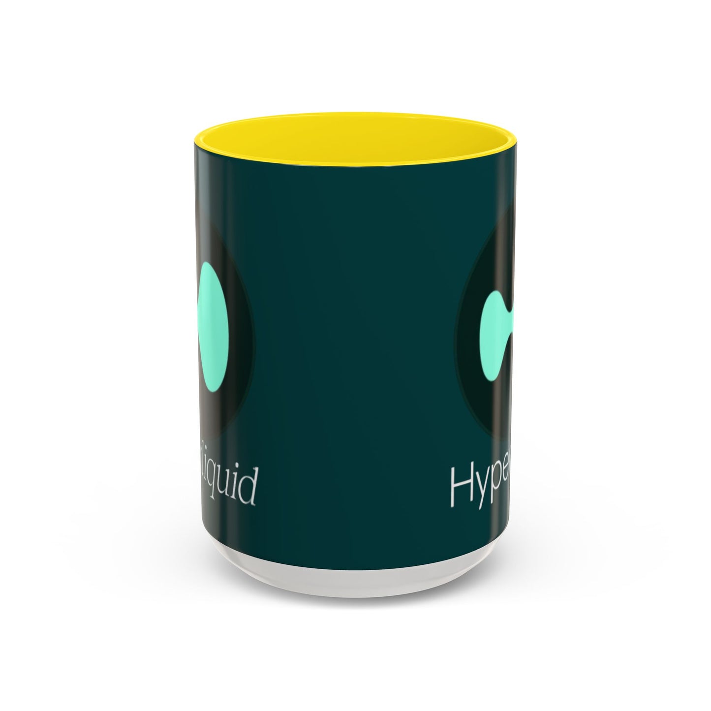 Hyperliquid White font Dark Hyperliquid Accent Mug by cypherpunkgear.com