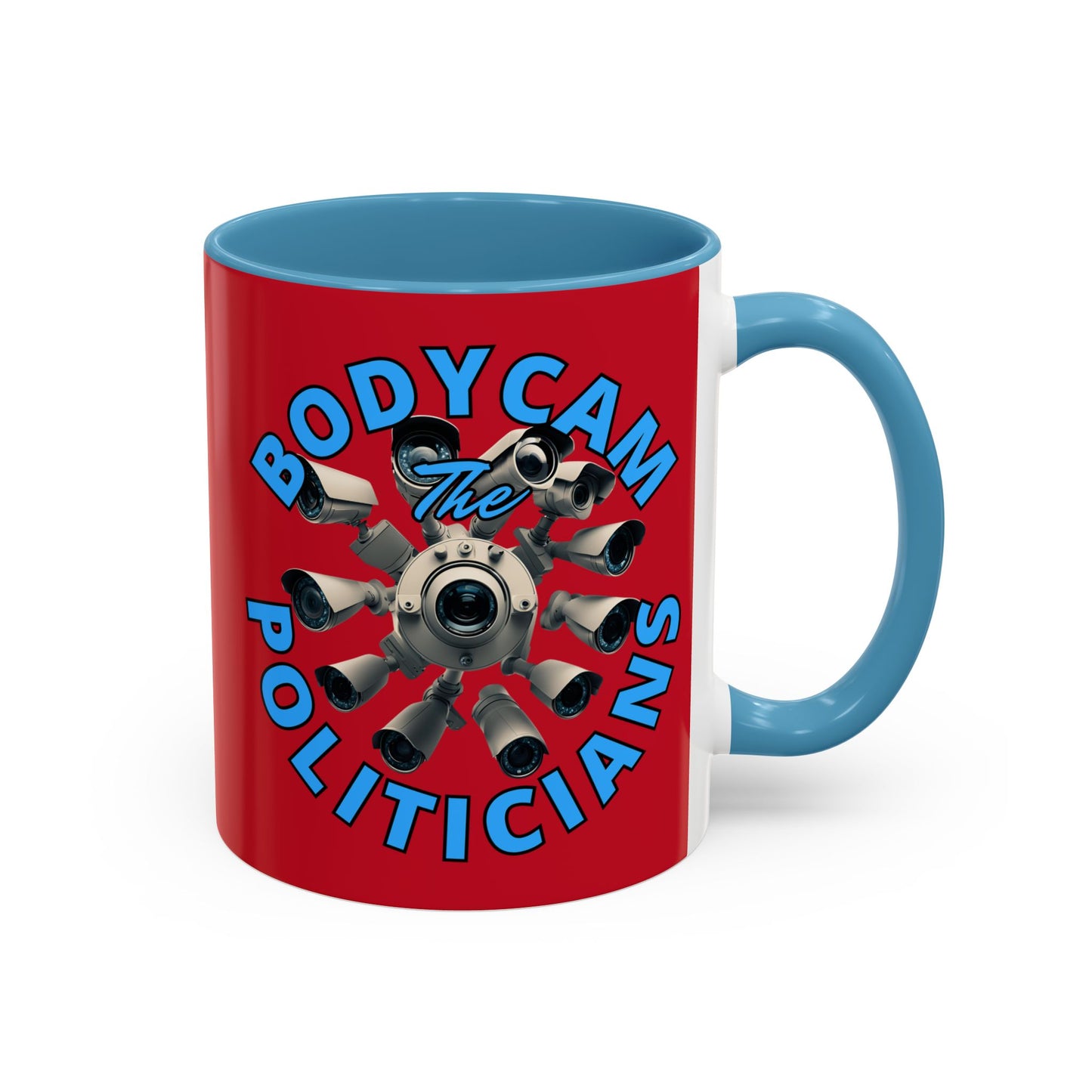 Bodycam the Politicians Cameras Red Accent Mug by cypherpunkgear.com