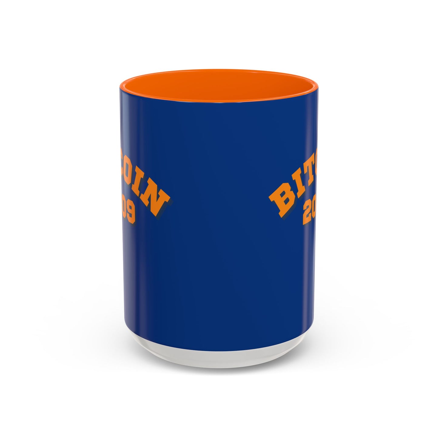 Bitcoin 2009 Dark Blue Accent Mug by cypherpunkgear.com