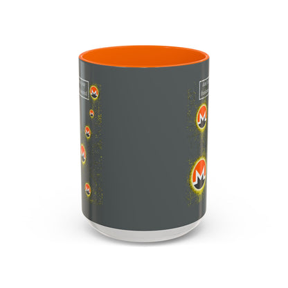 Monero (XMR) don't assume your freedoms are assured Grey Accent Mug by cypherpunkgear.com
