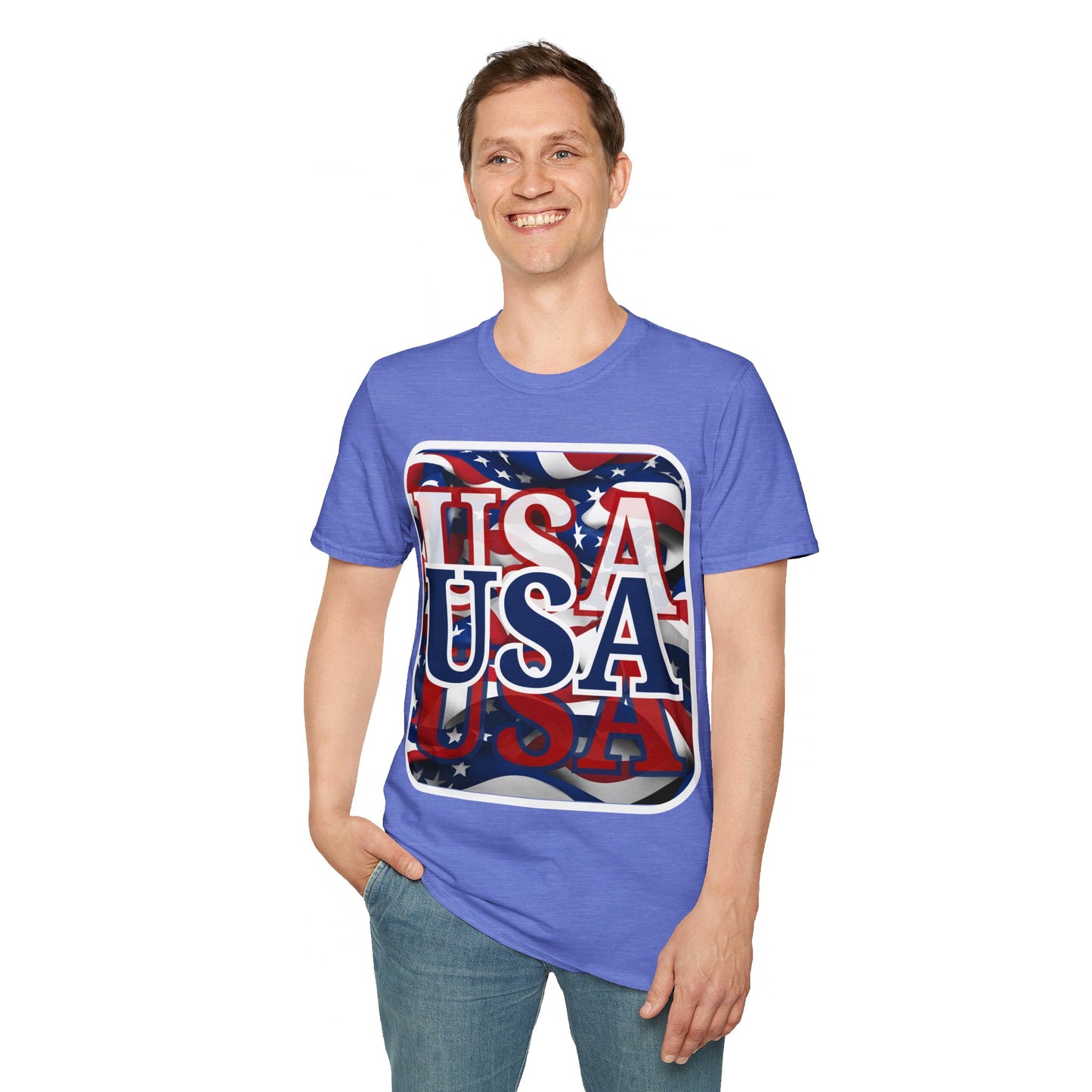 Red White and BLUE USA Patriot LTcolors Unisex T-Shirt by cypherpunkgear