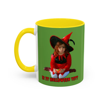 Is it Halloween yet? Green Accent Mug by CreepyCrafts.boo