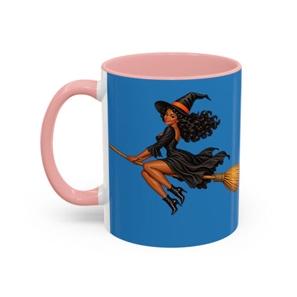 Velvet Vex Blue Accent Mug by CreepyCrafts.boo