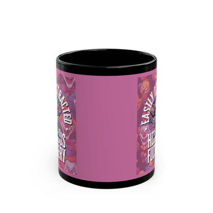 Easily Distracted by Heinous Fuckery Little Jinx Pink Mug by cypherpunkgear.com