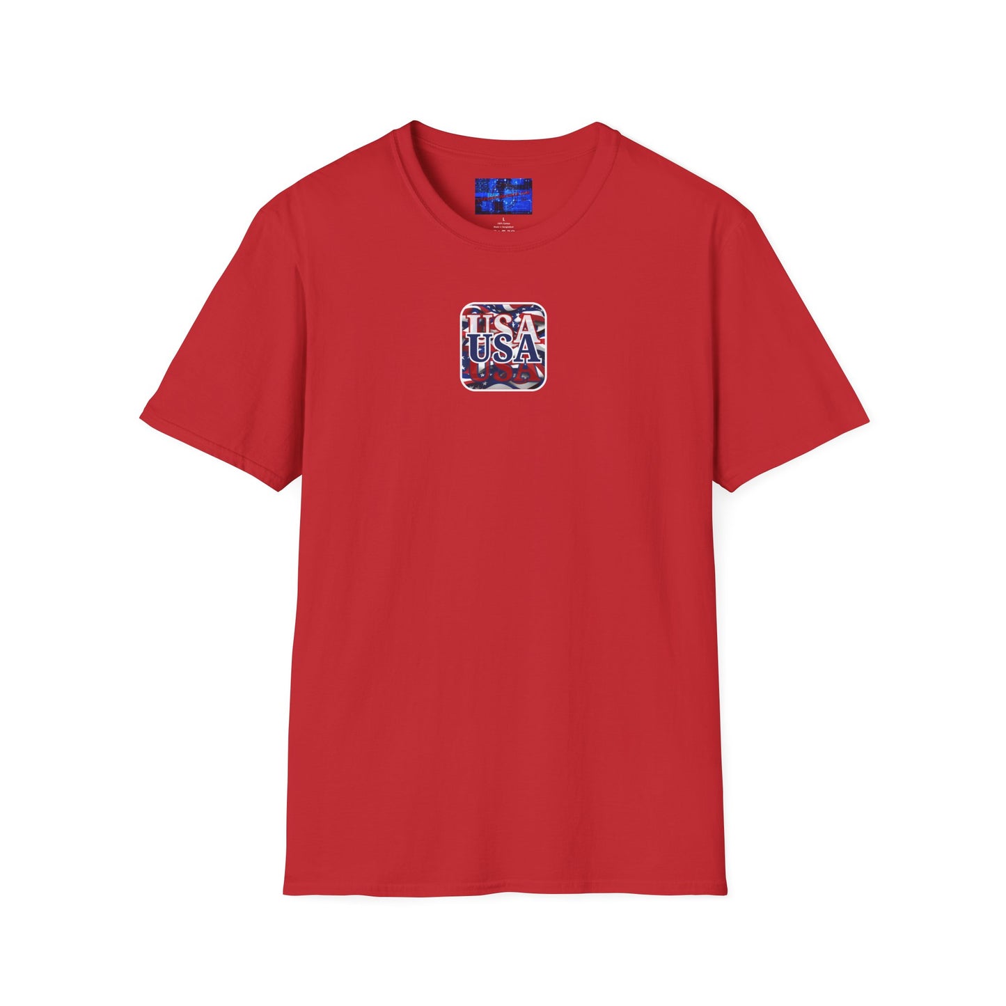 2-sided Red White and BLUE USA Patriot Light colors Unisex T-Shirt by cypherpunkgear.com