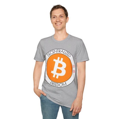 Bitcoin Decentralized Freedom LTcolors Unisex T-Shirt by cypherpunkgear