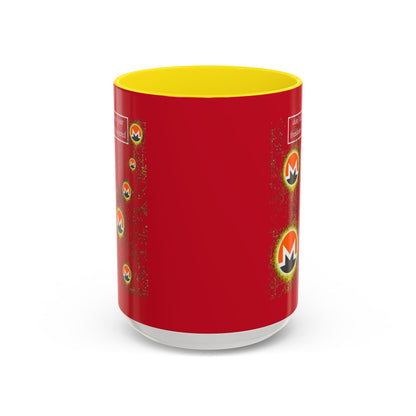 Monero (XMR) don't assume your freedoms are assured Red Accent Mug by cypherpunkgear.com