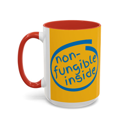 Non-Fungible Inside Yellow Accent Mug by cypherpunkgear.com