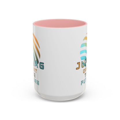 Jupiter (JUP) Orbit the Future White Accent Mug by cypherpunkgear.com