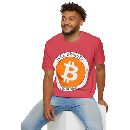 Bitcoin Decentralized Freedom LTcolors Unisex T-Shirt by cypherpunkgear.com
