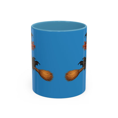 Hazel Hex Blue Accent Mug by CreepyCrafts.boo