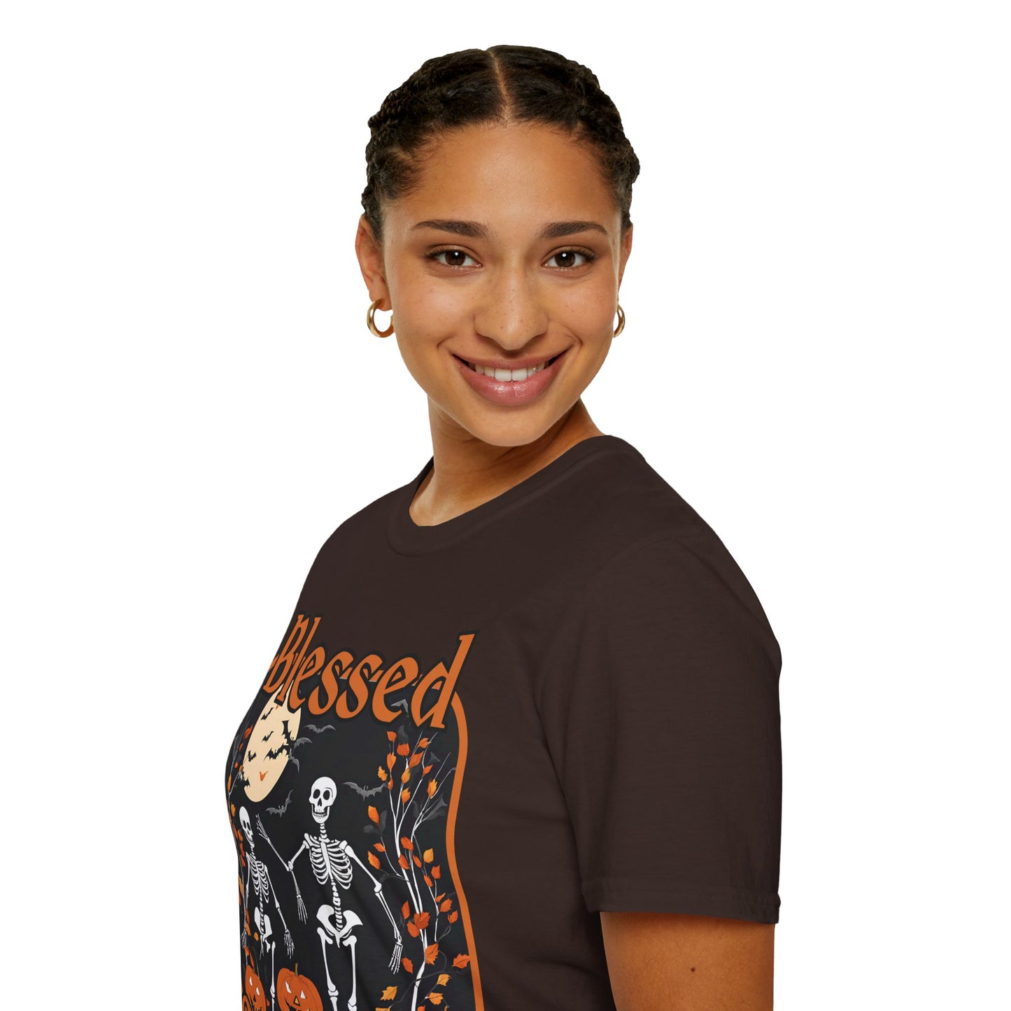 Spooktacular Skeletons of Samhain Dark colors Unisex T-Shirt by CreepyCrafts.boo