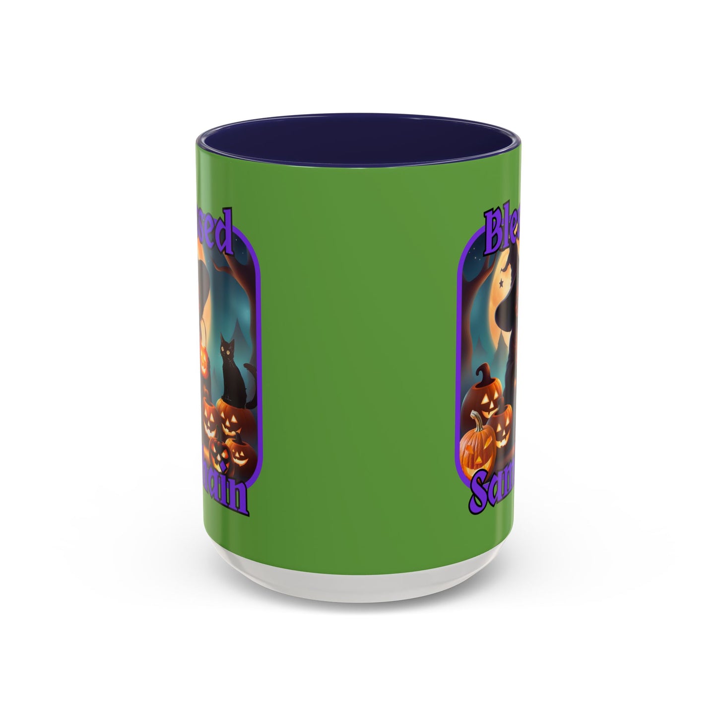 Blessed Samhain Cute Witch PRfont Accent Mug by cypherpunkgear