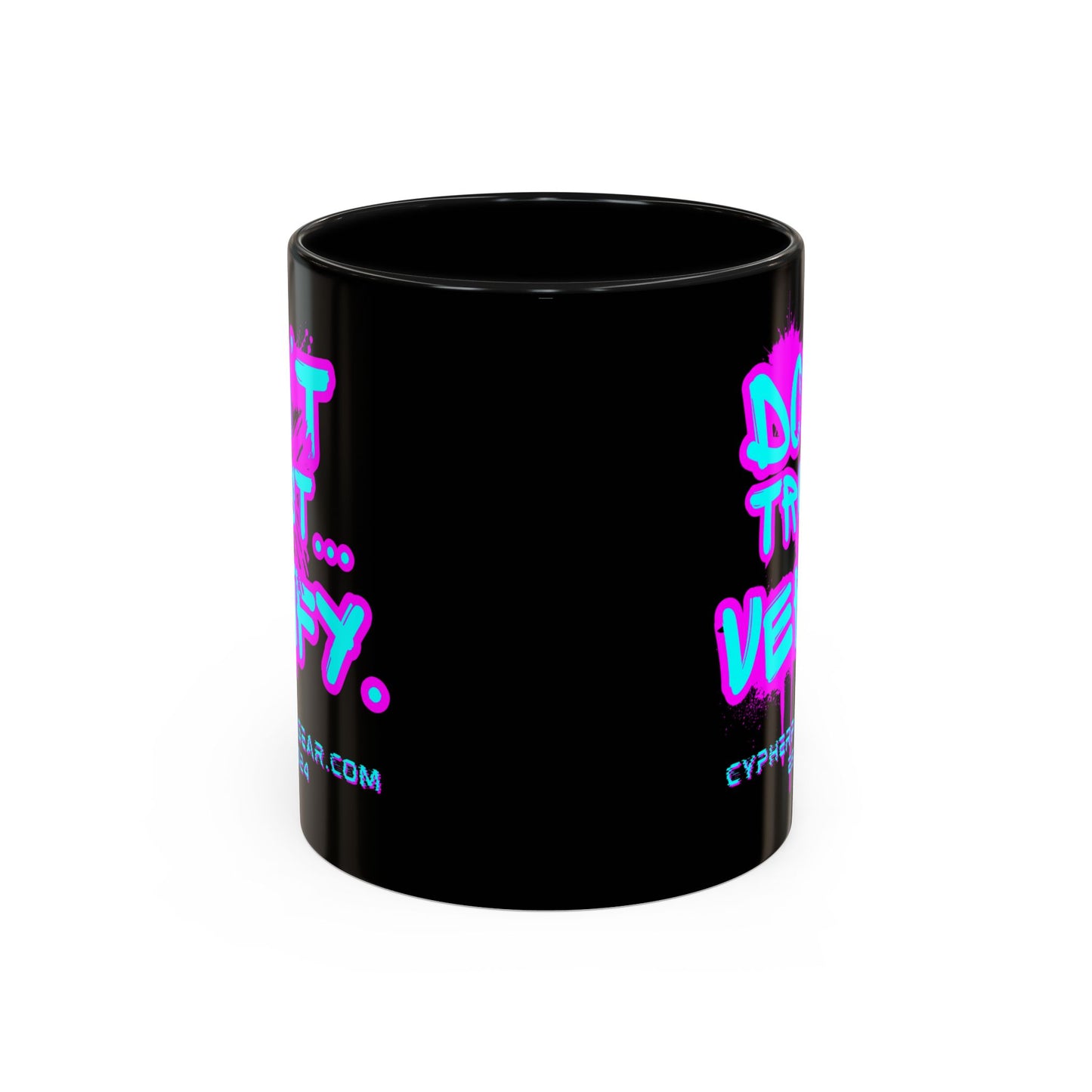 Don't Trust...Verify. Black Accent Mug by cypherpunkgear.com