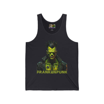 Frankenpunk Unisex Jersey Tank Top by CreepyCrafts.boo