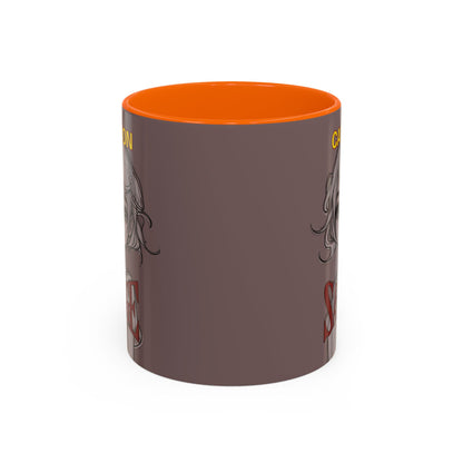 Caution, Savage Grey Accent Mug by cypherpunkgear.com