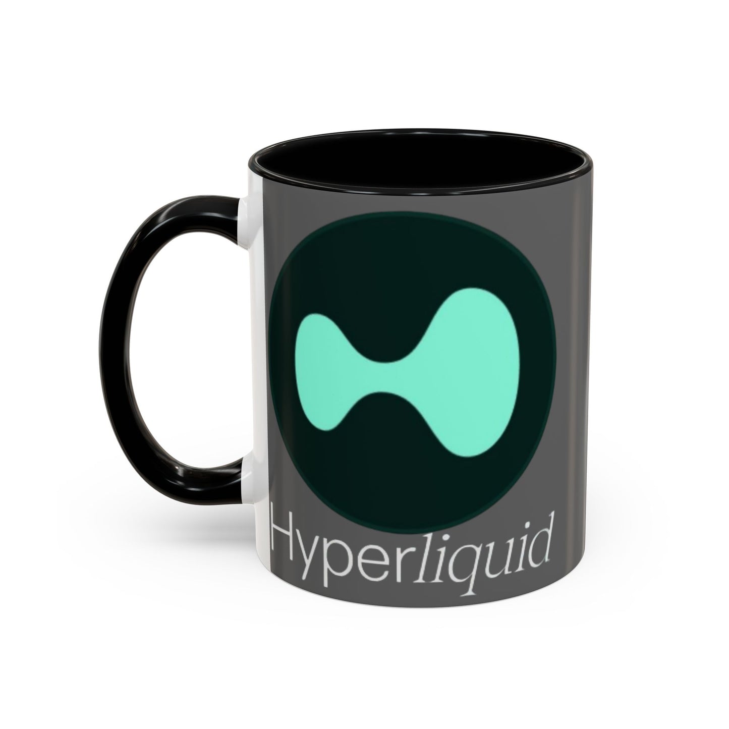 Hyperliquid White font Grey Accent Mug by cypherpunkgear.com
