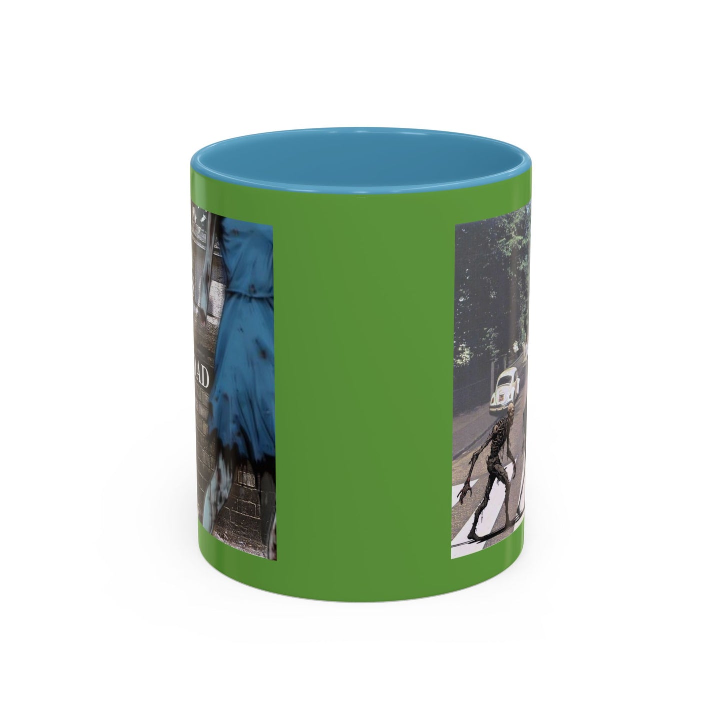 2-sided, Scabby Road Green Accent Mug by CreepyCrafts.boo