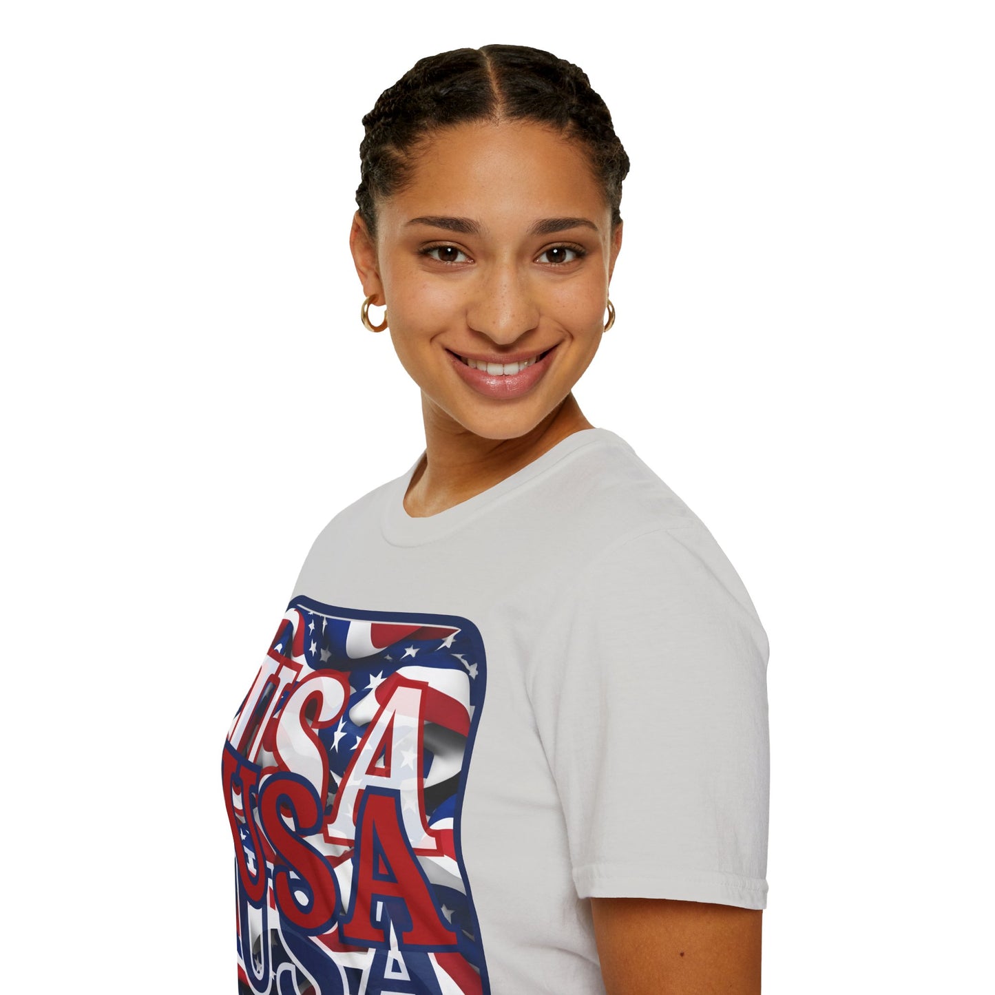 RED White and Blue USA Patriot Light colors Unisex T-Shirt by cypherpunkgear.com