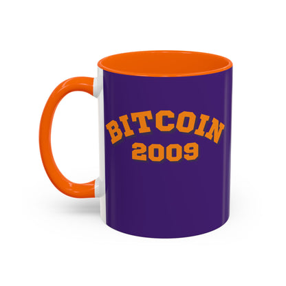 Bitcoin 2009 Dark Purple Accent Mug by cypherpunkgear.com