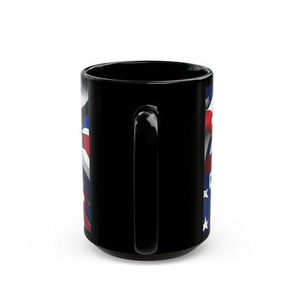 USA! USA! USA White font Patriot Black Mug by cypherpunkgear.com