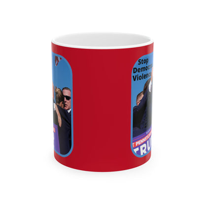 Stop Democrat Violence Red Mug by cypherpunkgear