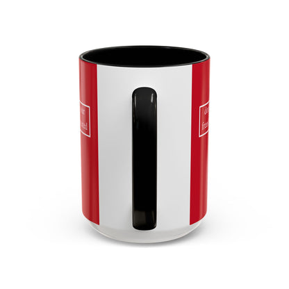 don't assume your freedoms are assured, White font, Red Accent Mug by cypherpunkgear.com