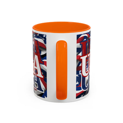 USA White font Center Patriot Accent Mug by cypherpunkgear.com