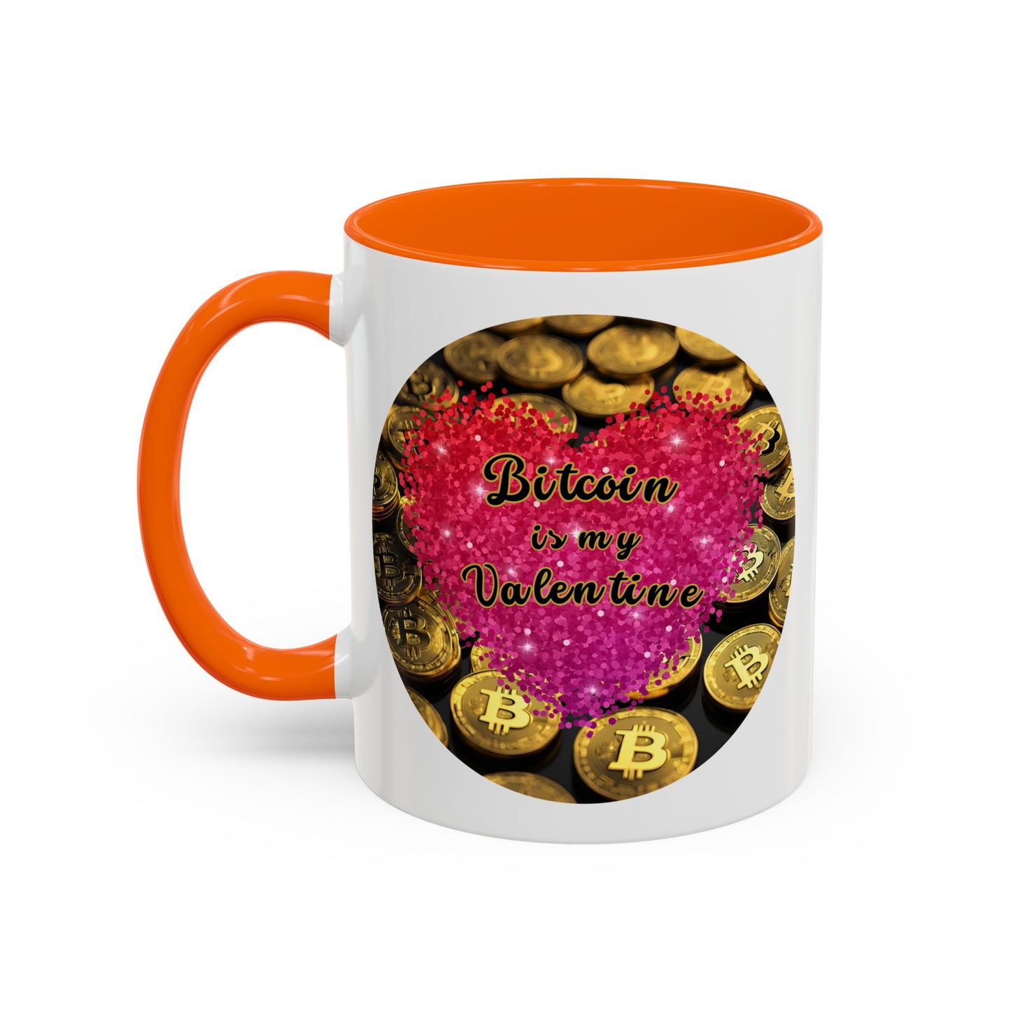 Bitcoin is My Valentine White Accent Mug by cypherpunkgear.com