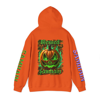 Blessed Samhain Green Jack Hoodie Unisex Hooded Sweatshirt by cypherpunkgear