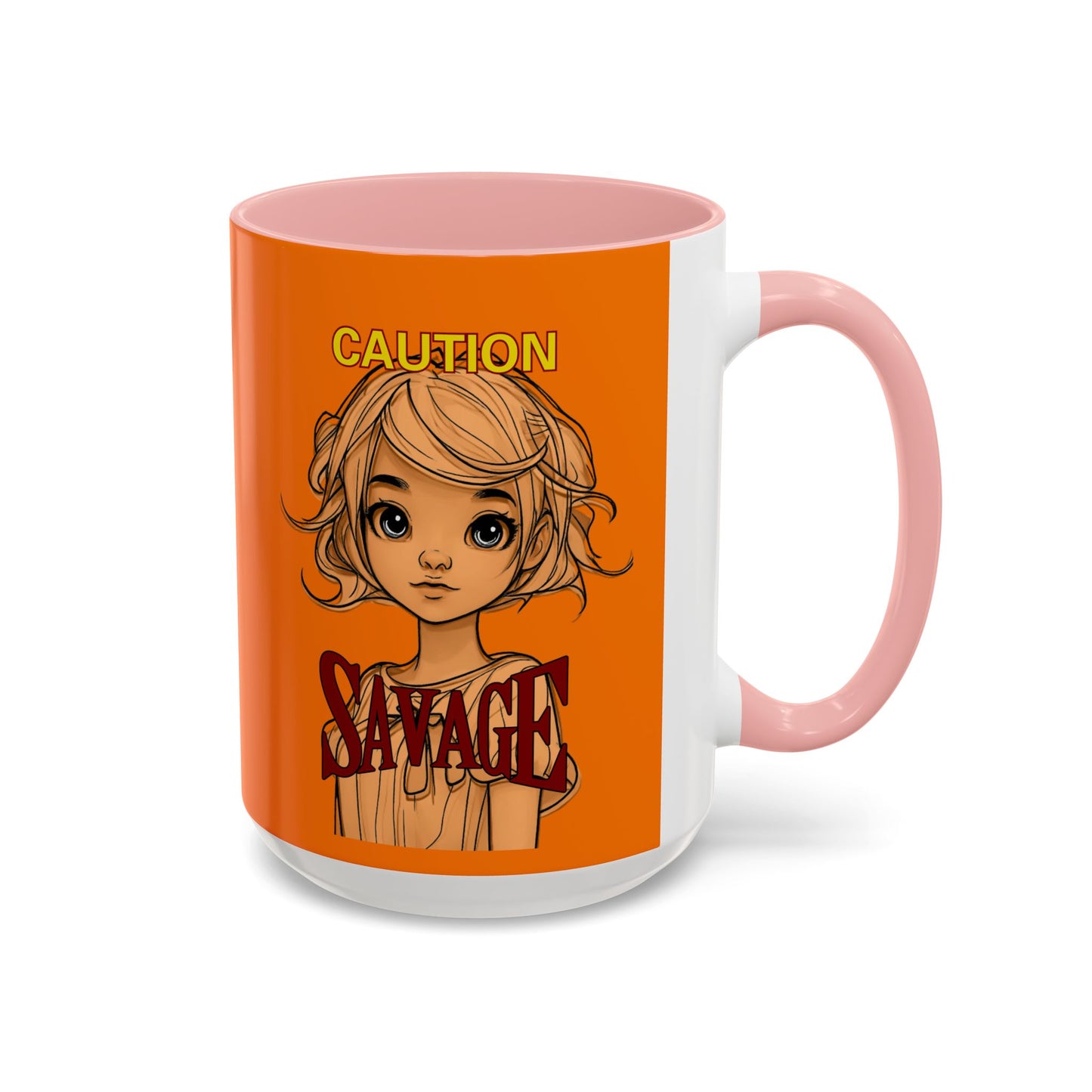 Caution, Savage Orange Accent Mug by cypherpunkgear.com