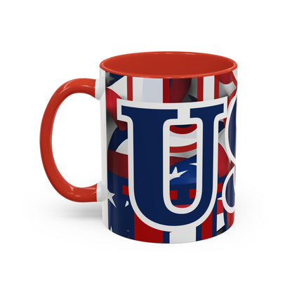 USA! USA! USA BLfont Patriot Accent Mug by cypherpunkgear