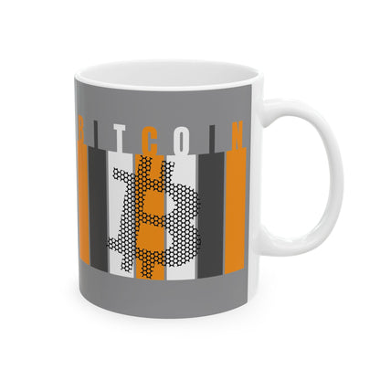 Bitcoin (BTC) Freedom Gray Mug by cypherpunkgear