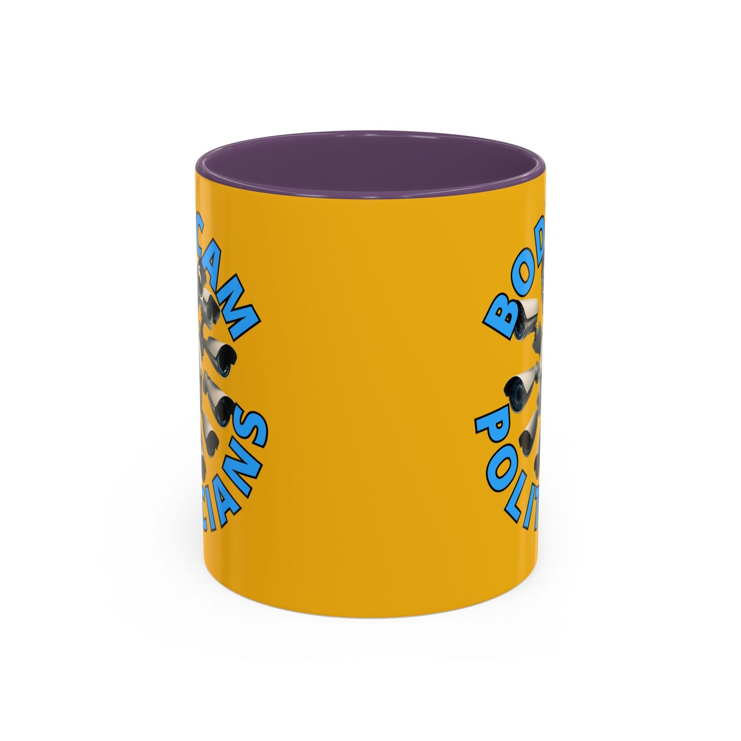 Bodycam the Politicians Cameras Yellow Accent Mug by cypherpunkgear.com