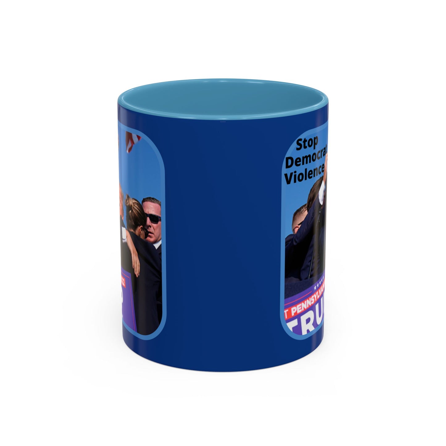 Stop Democrat Violence Accent Mug by cypherpunkgear