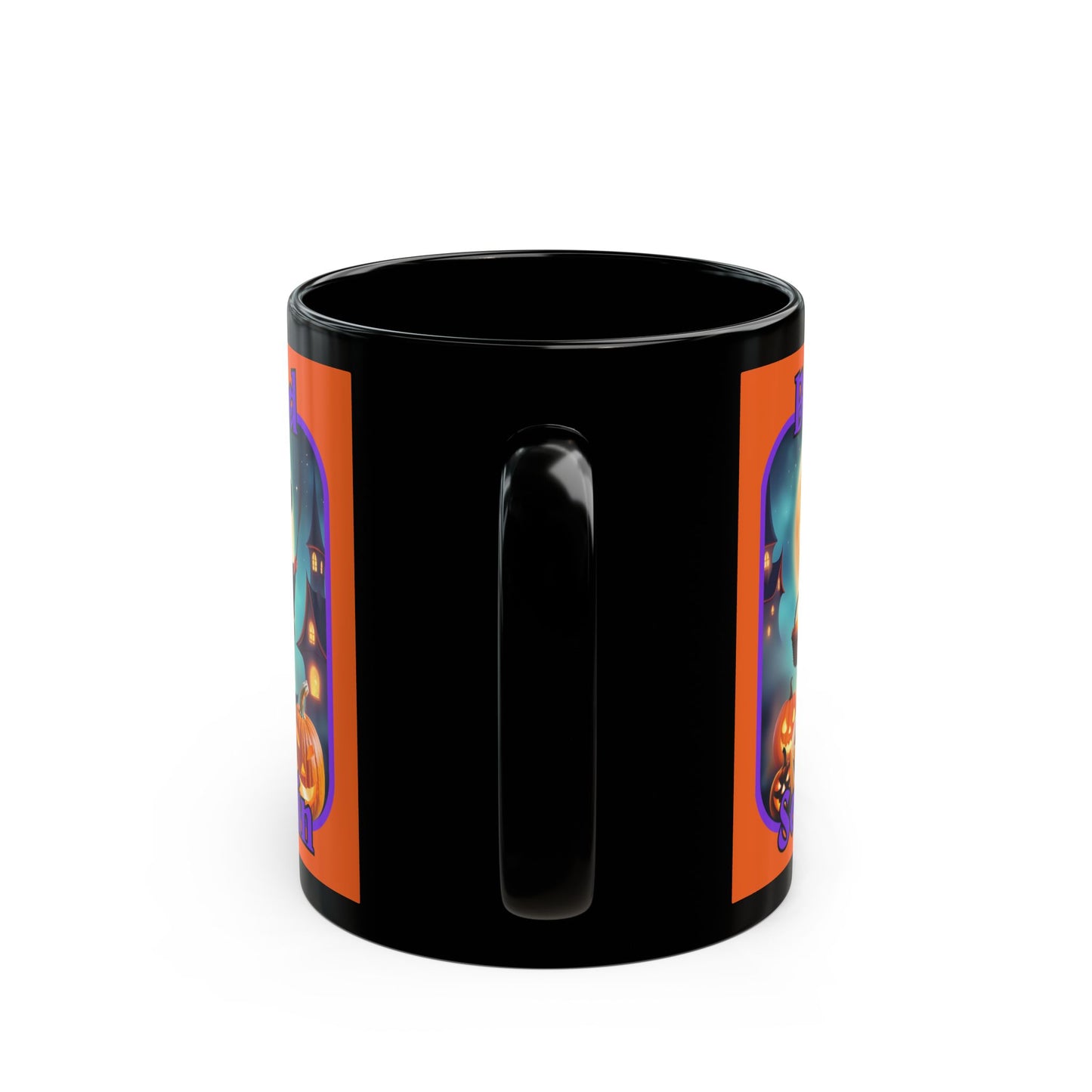 Blessed Samhain Little Witch Purple font Orange Mug by CreepyCrafts.boo