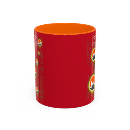 Monero (XMR) don't assume your freedoms are assured Red Accent Mug by cypherpunkgear.com