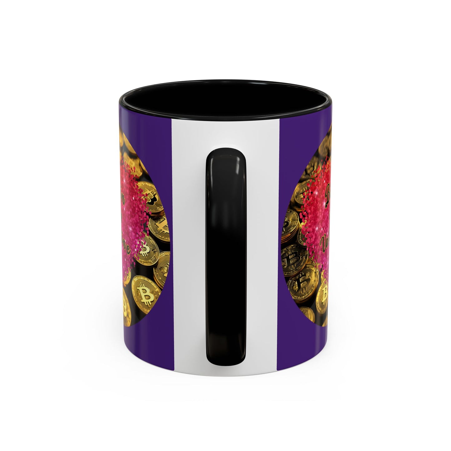 Bitcoin is My Valentine Purple Accent Mug by cypherpunkgear.com