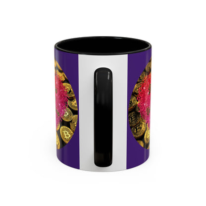 Bitcoin is My Valentine Purple Accent Mug by cypherpunkgear.com